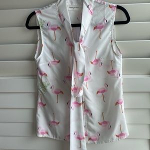 Goodnight Macaroon Flamingo Blouse. Size XS
